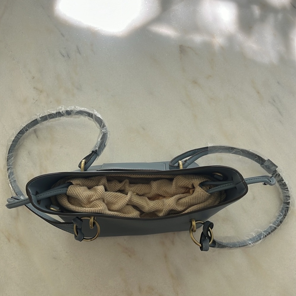 NWOT Anthropologie Blue Purse with Crossbody Strap - Picture 2 of 7